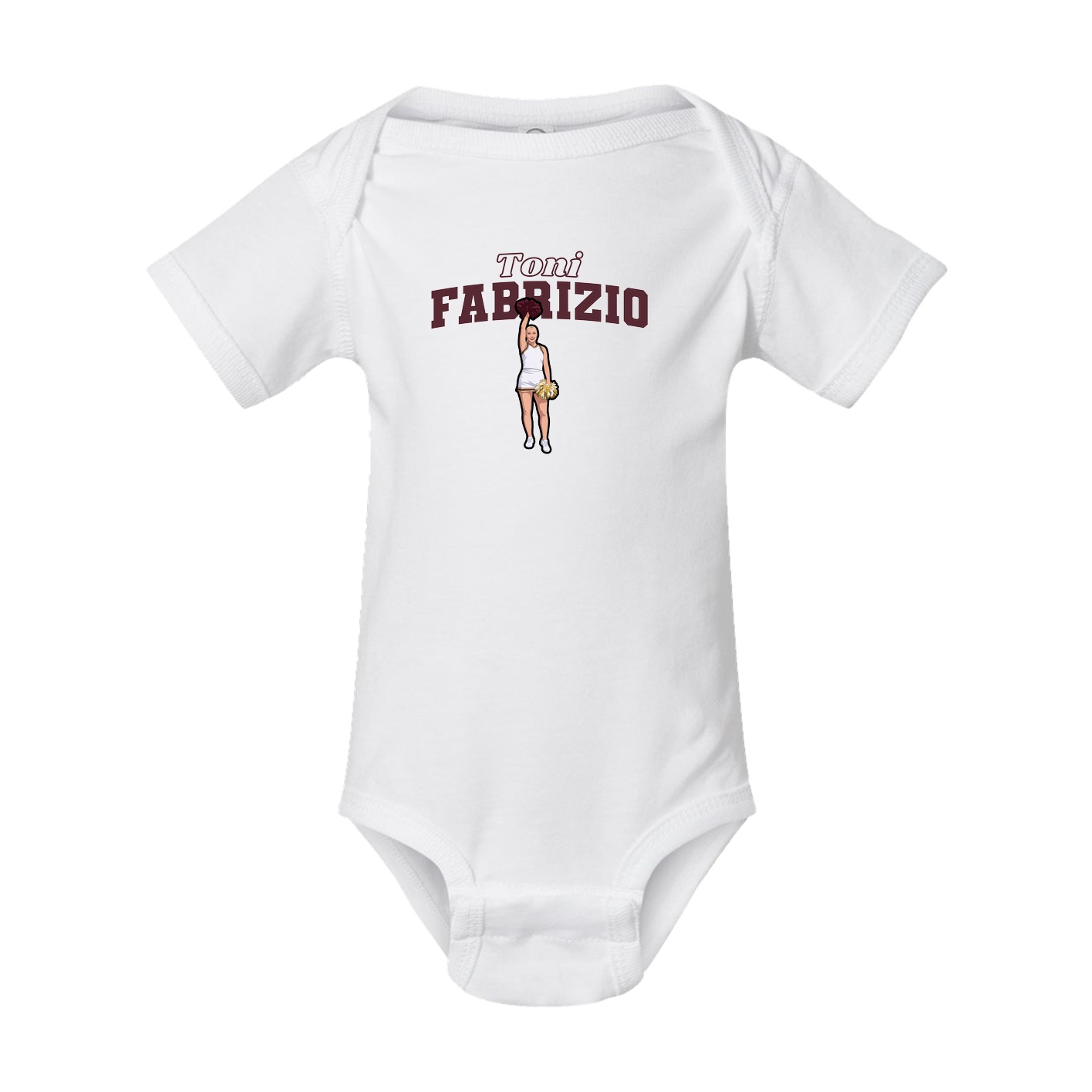 Baby Onesie — Name Arch in White