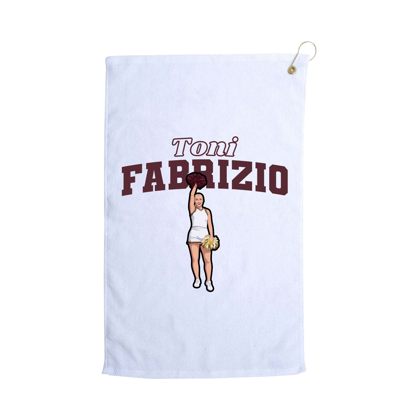 Golf Towel — Name Arch in White