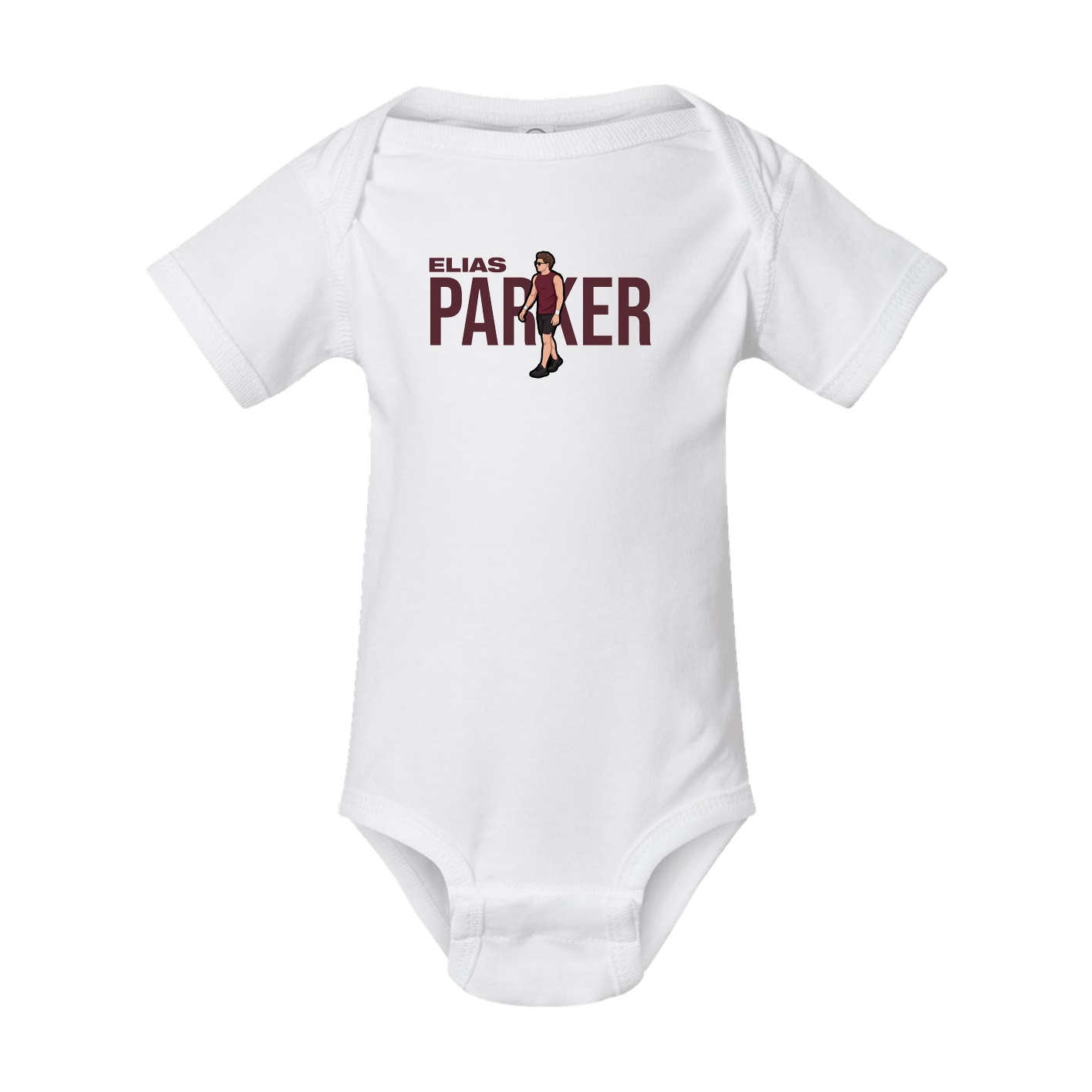 Baby Onesie — Player Name in White