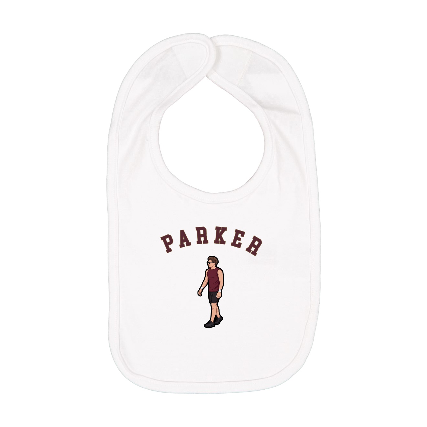 Infant Bib — Shirsey Arch in White