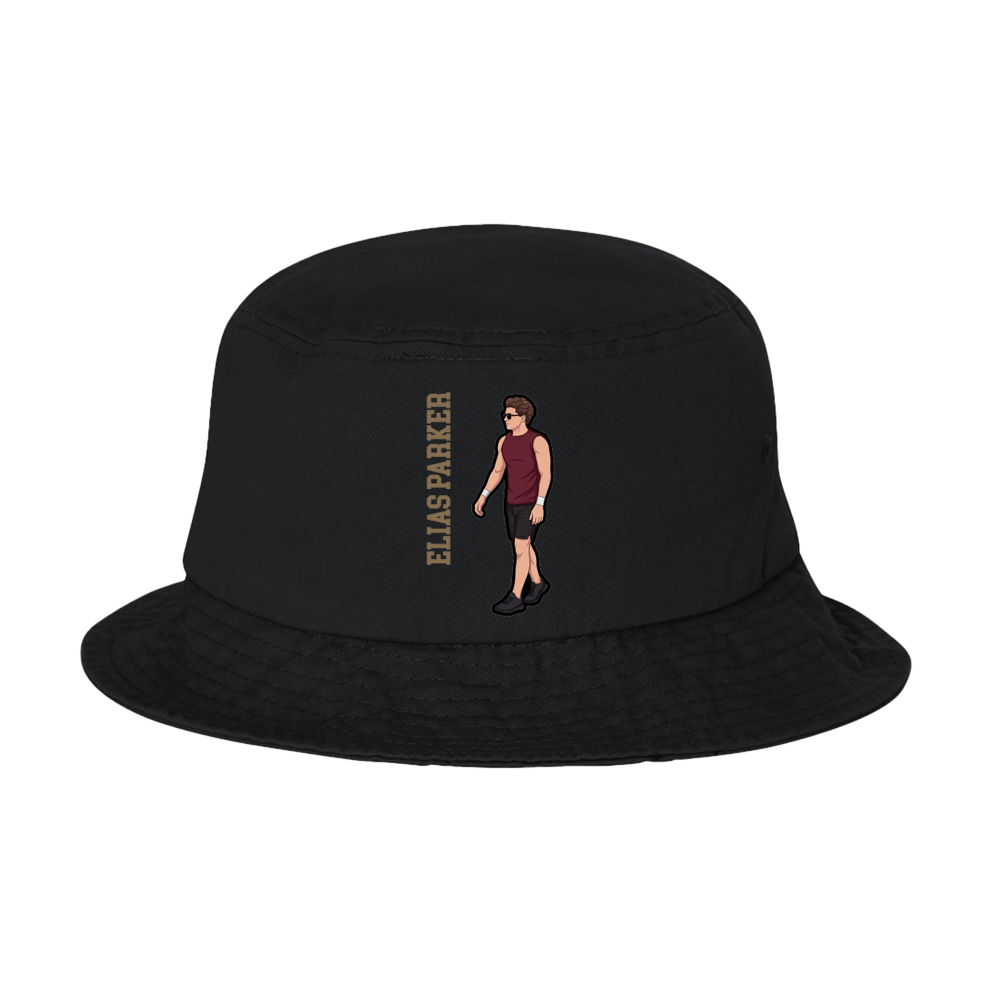 Bucket Cap — Name Vertical in Black
