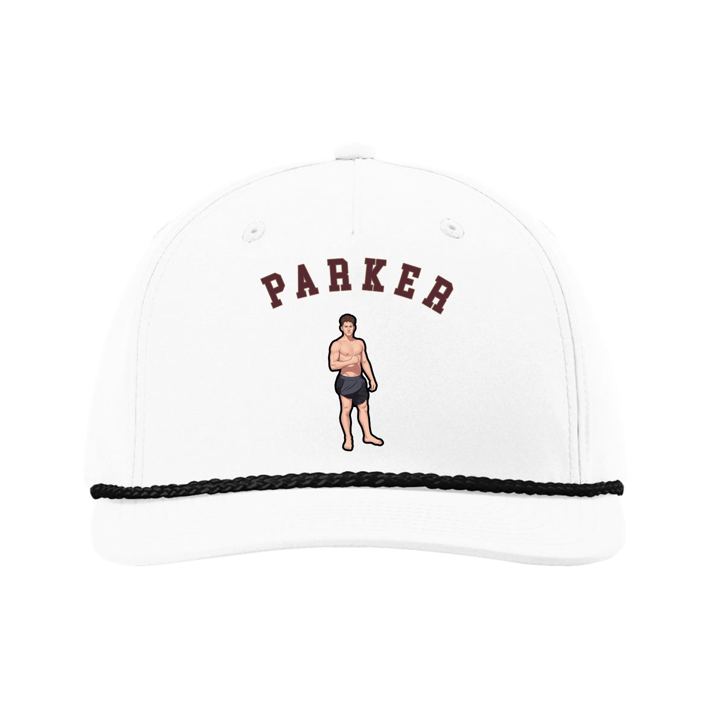 Five-Panel Classic Rope Cap — Shirsey Arch in White
