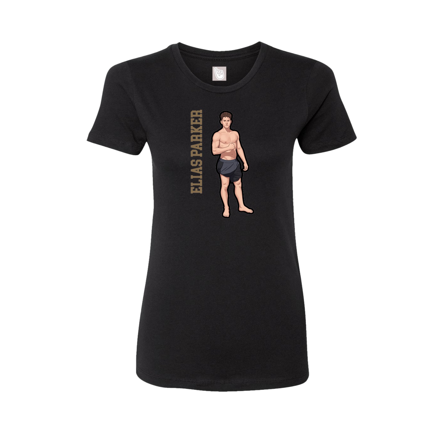 Fitted Women's Tee — Name Vertical in Black