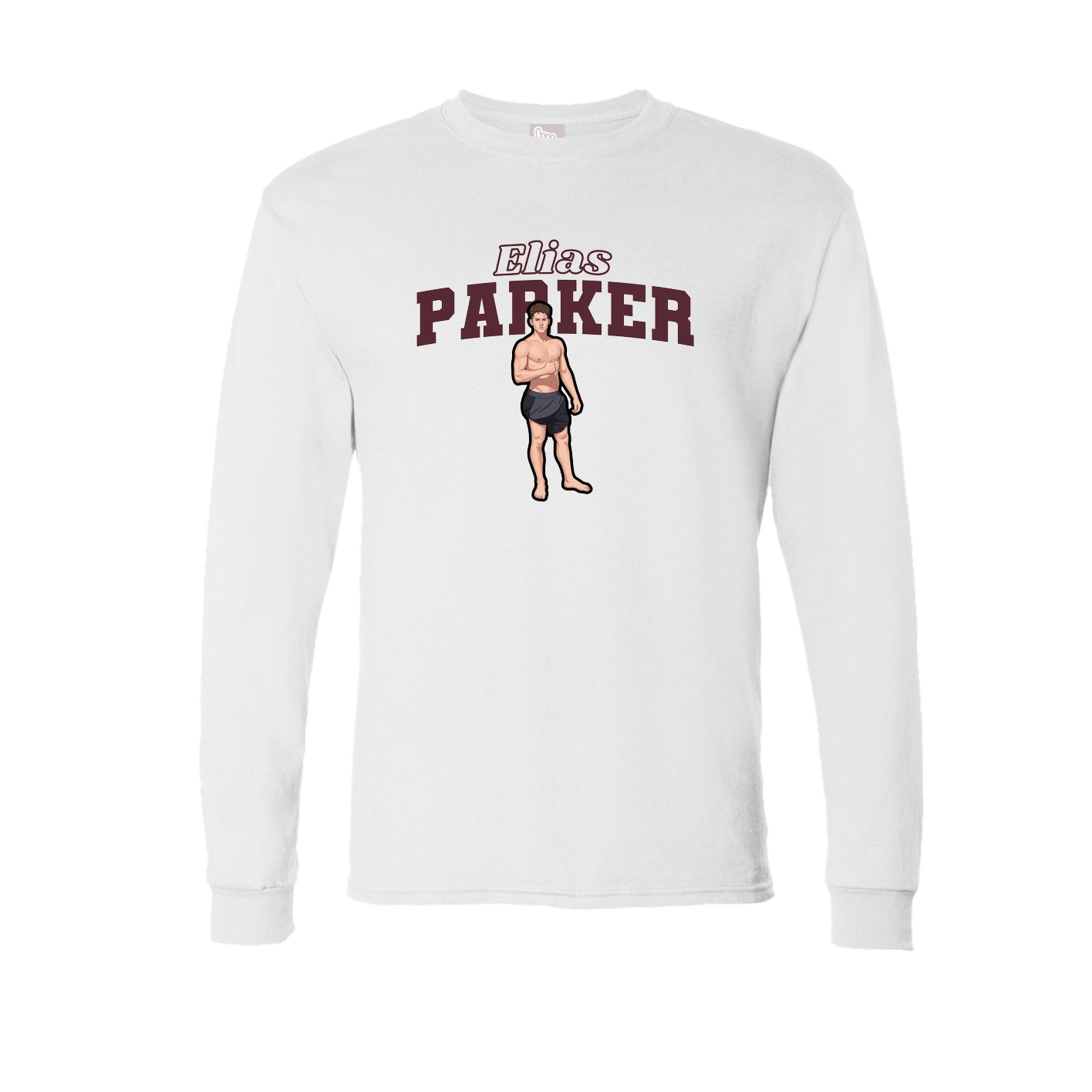 Long Sleeve Tee — Name Arch in White