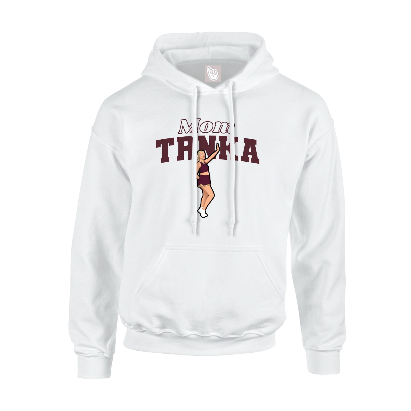 Youth Hoodie — Mothers Day Block in White