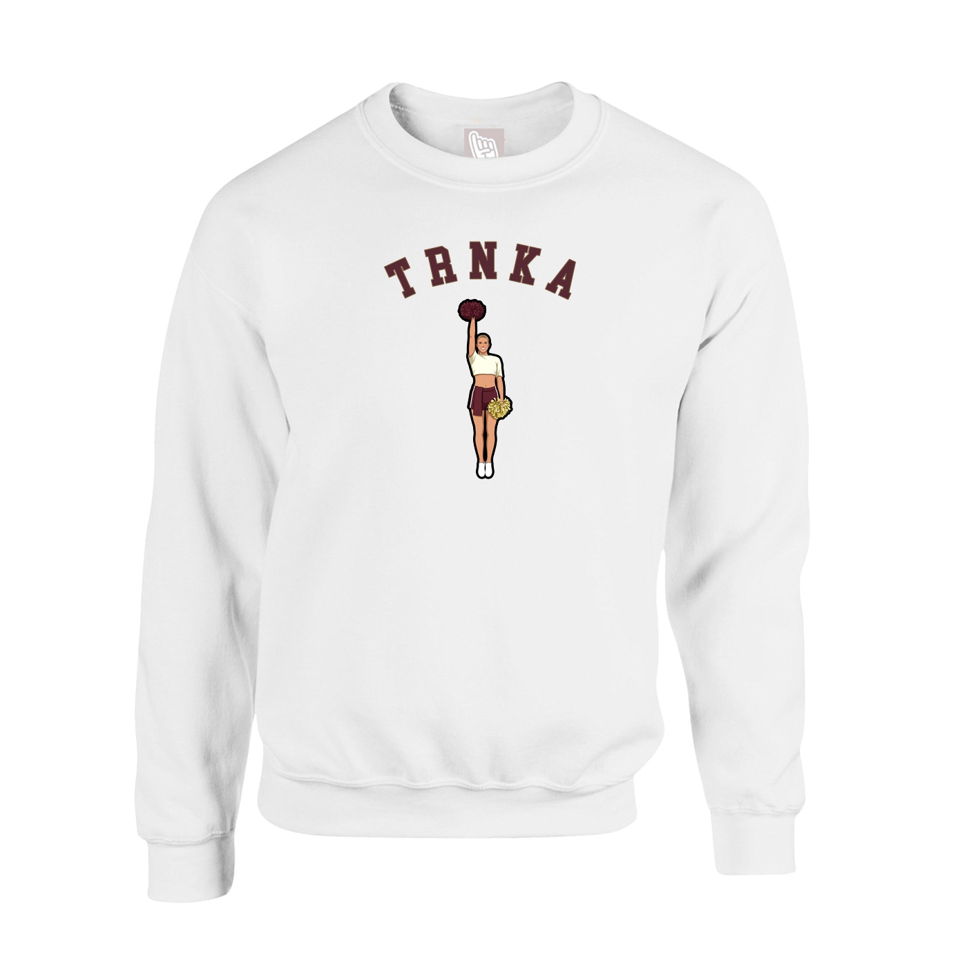 Fleece Crew — Shirsey Arch in White