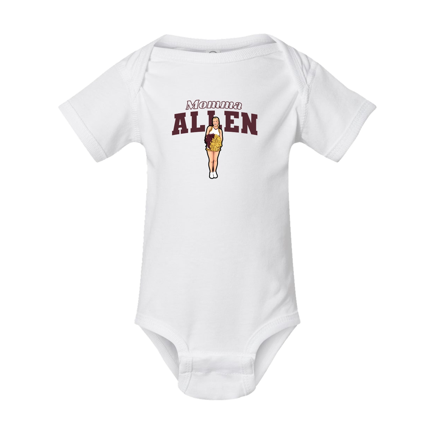 Baby Onesie — Mothers Day Block in White