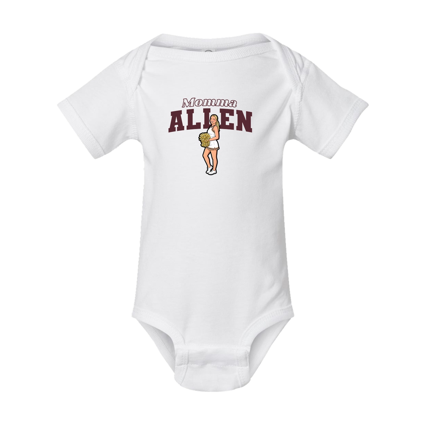 Baby Onesie — Mothers Day Block in White