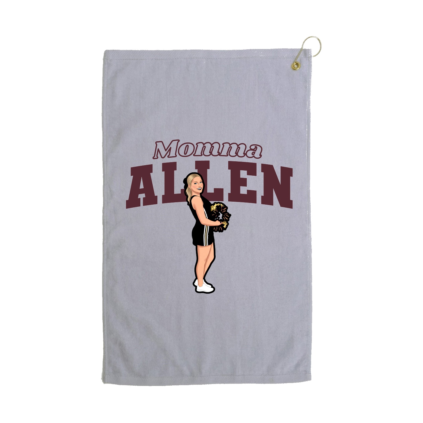 Golf Towel — Mothers Day Block in Grey