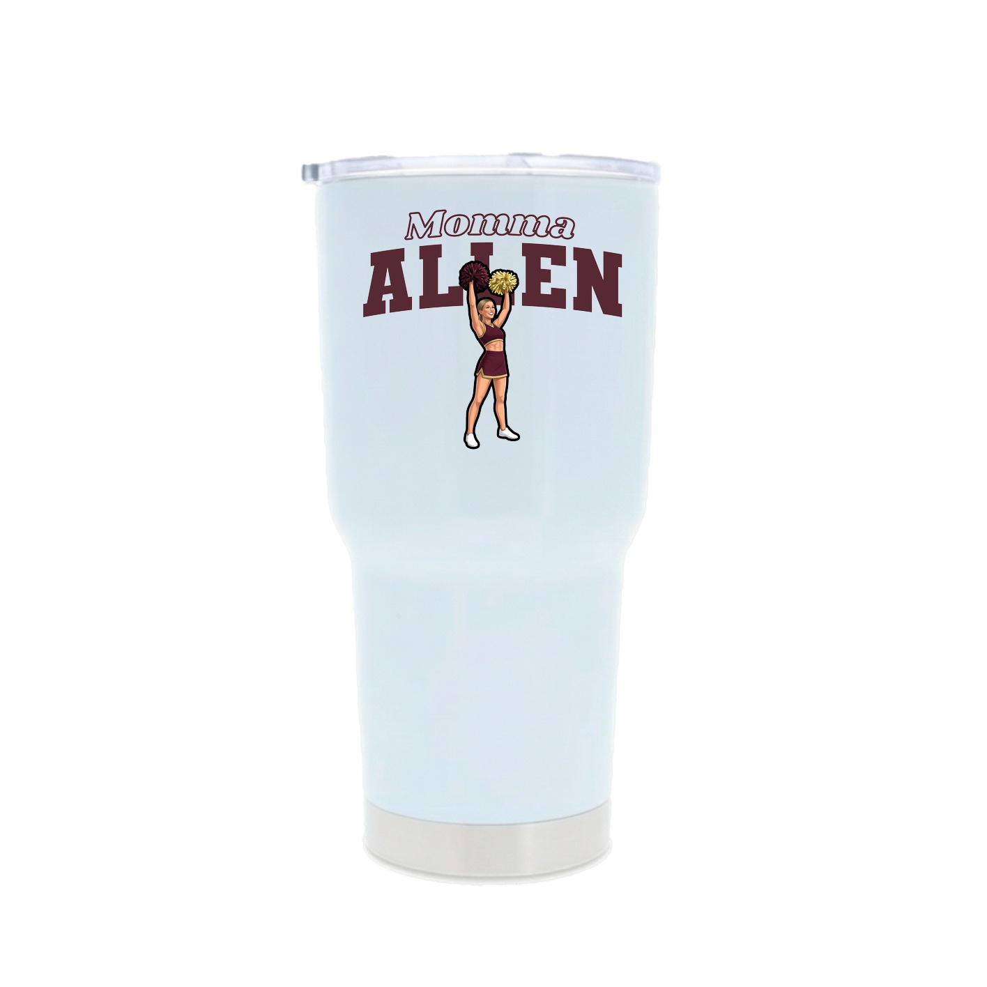 30oz Stainless Steel Tumbler — Mothers Day Block in White
