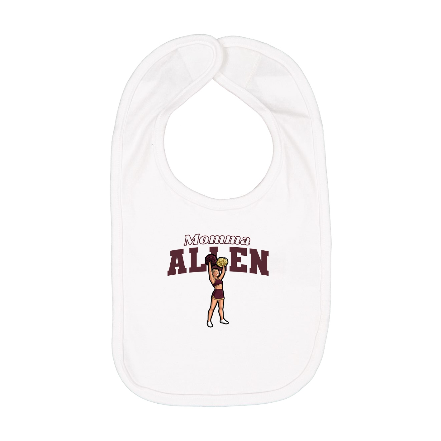 Infant Bib — Mothers Day Block in White