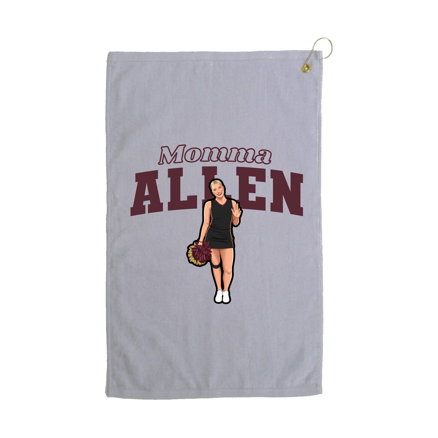 Golf Towel — Mothers Day Block in Grey