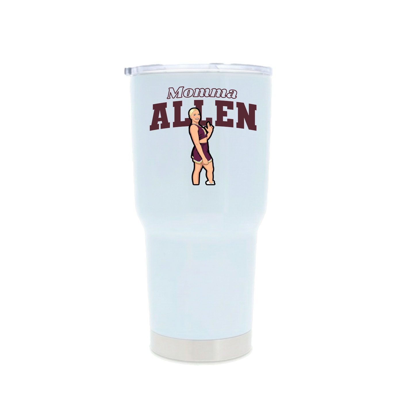 30oz Stainless Steel Tumbler — Mothers Day Block in White