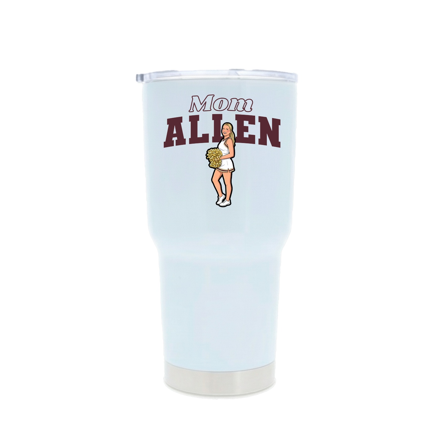 30oz Stainless Steel Tumbler — Mothers Day Block in White
