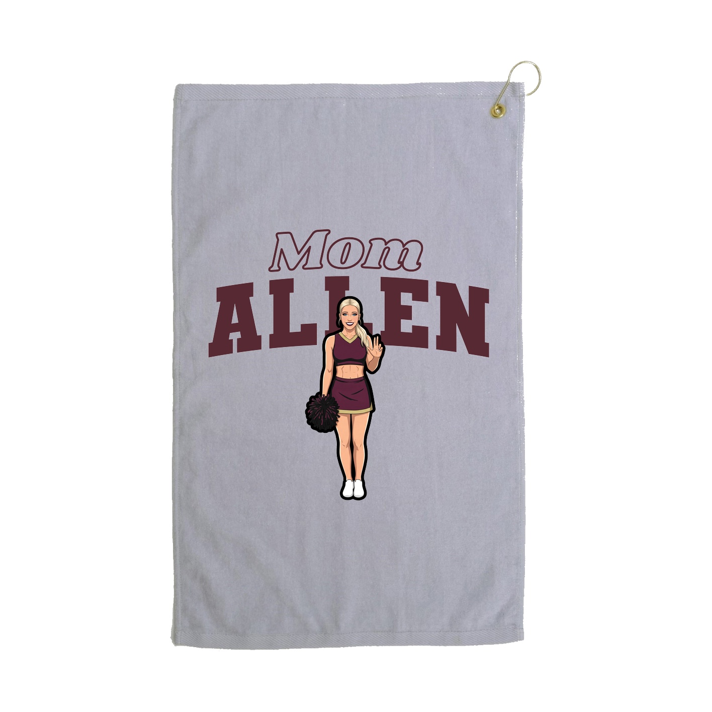 Golf Towel — Mothers Day Block in Grey