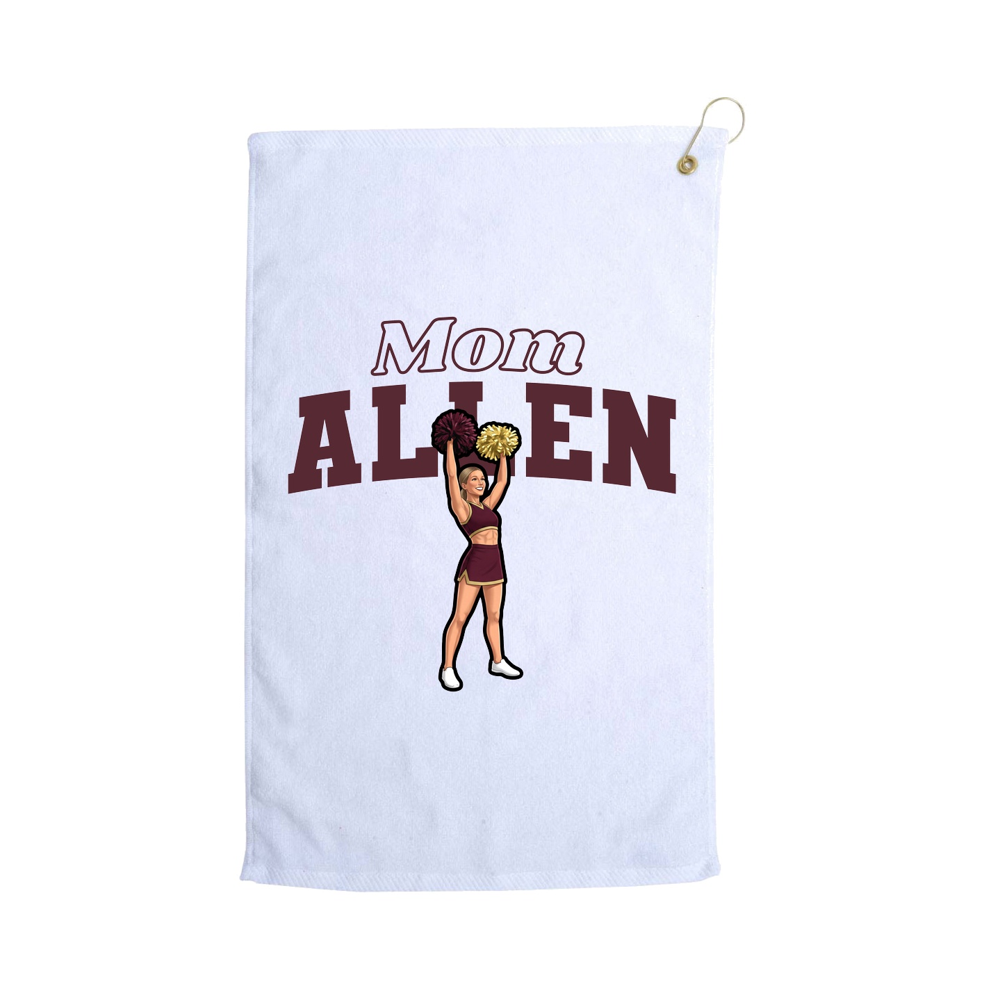 Golf Towel — Mothers Day Block in White