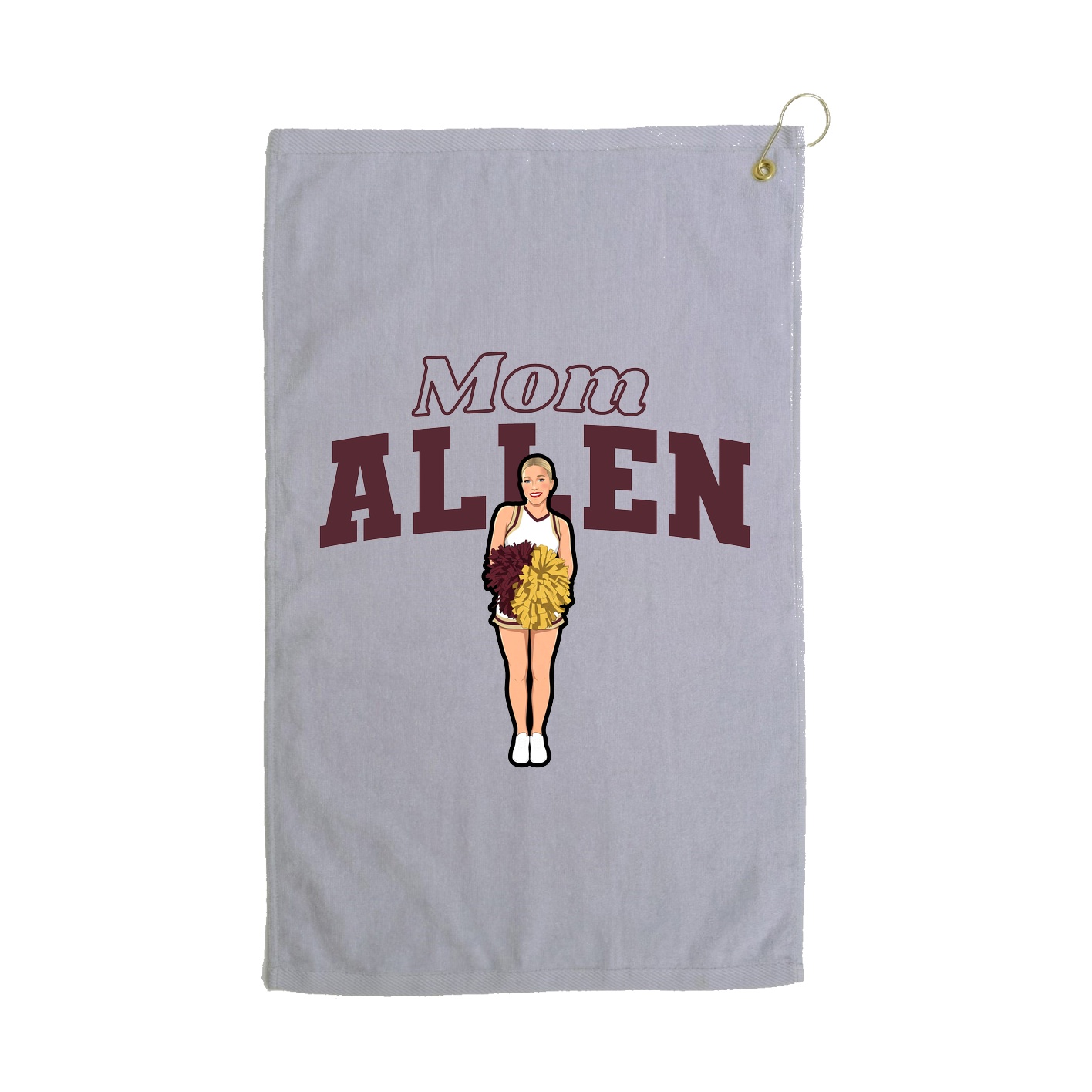 Golf Towel — Mothers Day Block in Grey