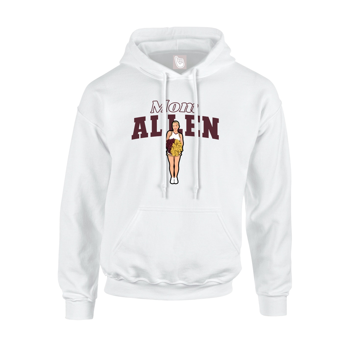 Youth Hoodie — Mothers Day Block in White