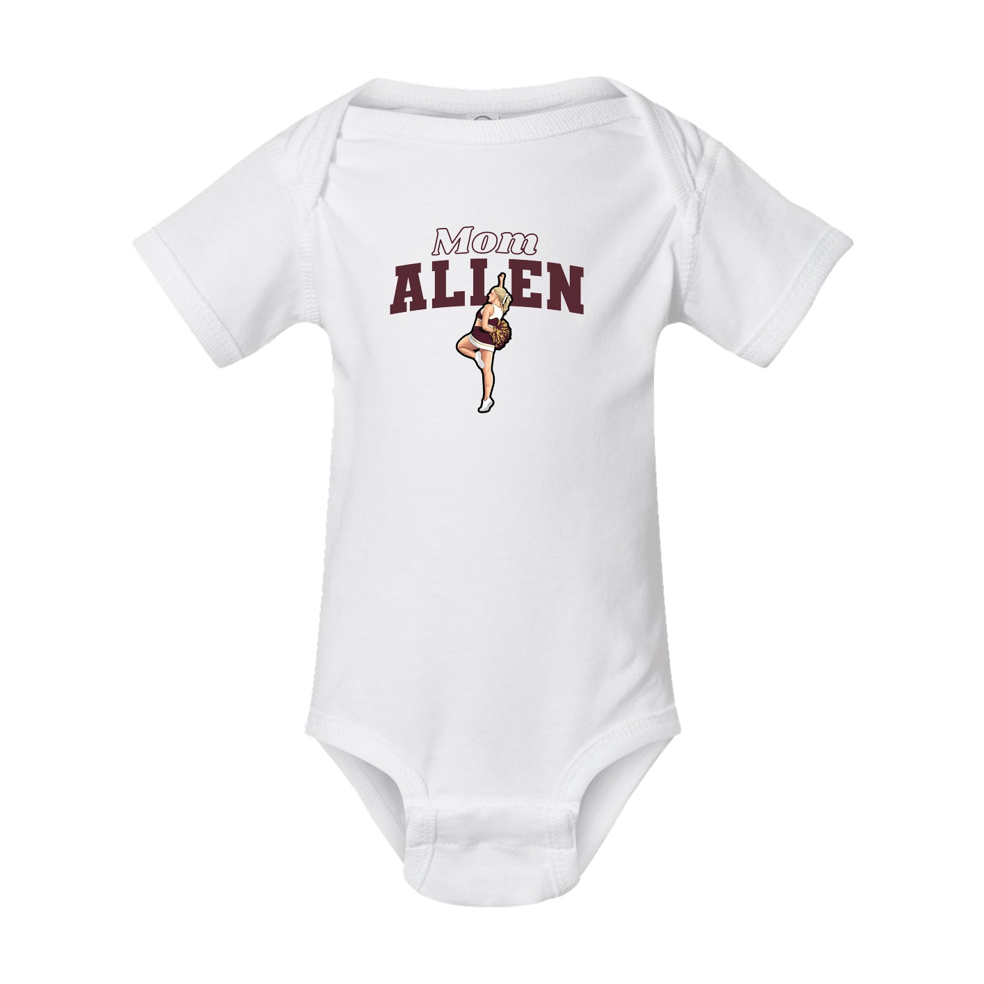 Baby Onesie — Mothers Day Block in White