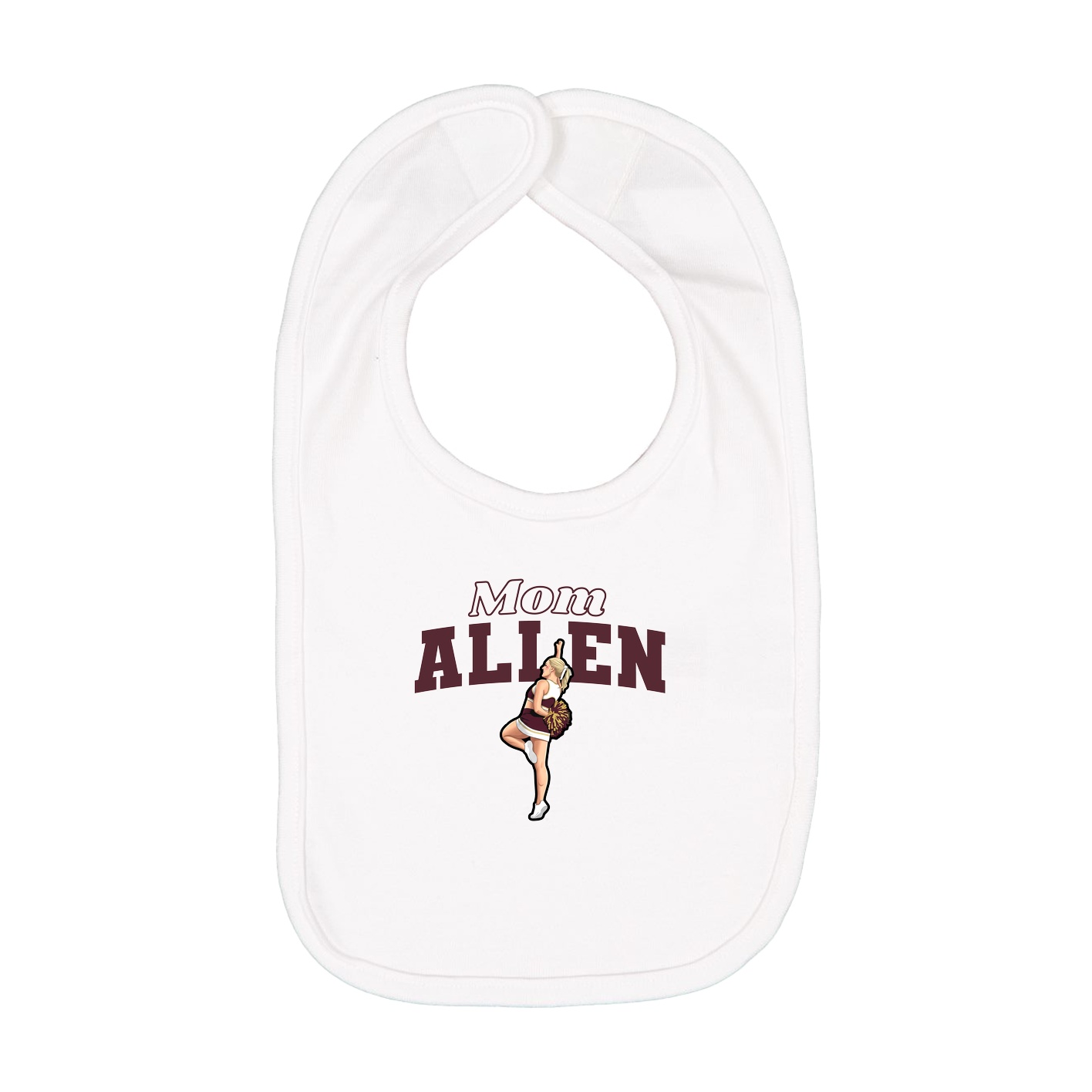 Infant Bib — Mothers Day Block in White