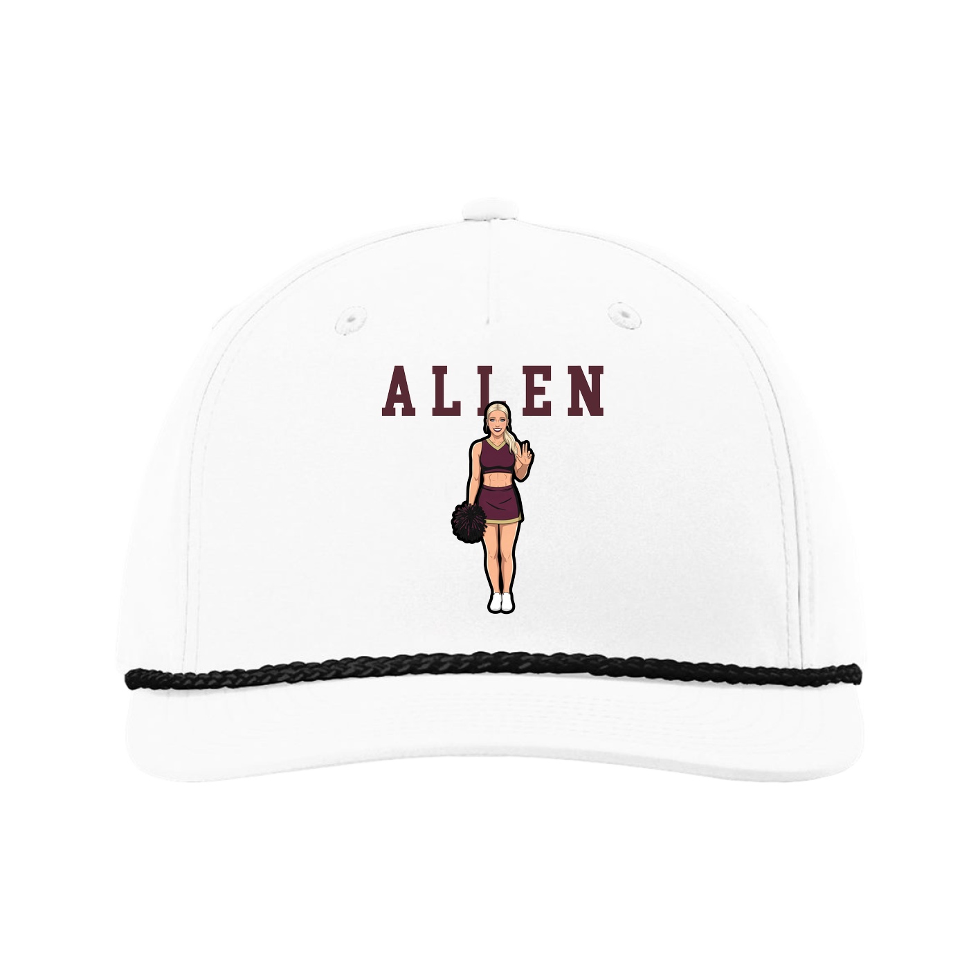 Five-Panel Classic Rope Cap — Shirsey in White