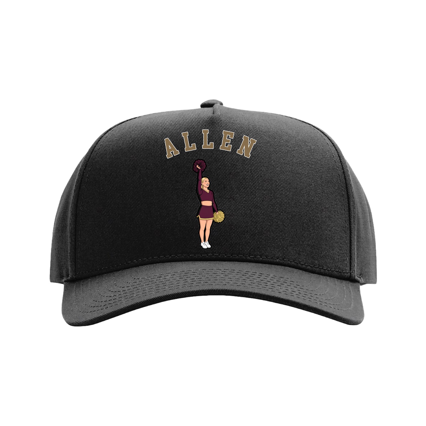 Full Fabric Five-Panel Champ Cap — Shirsey Arch in Black