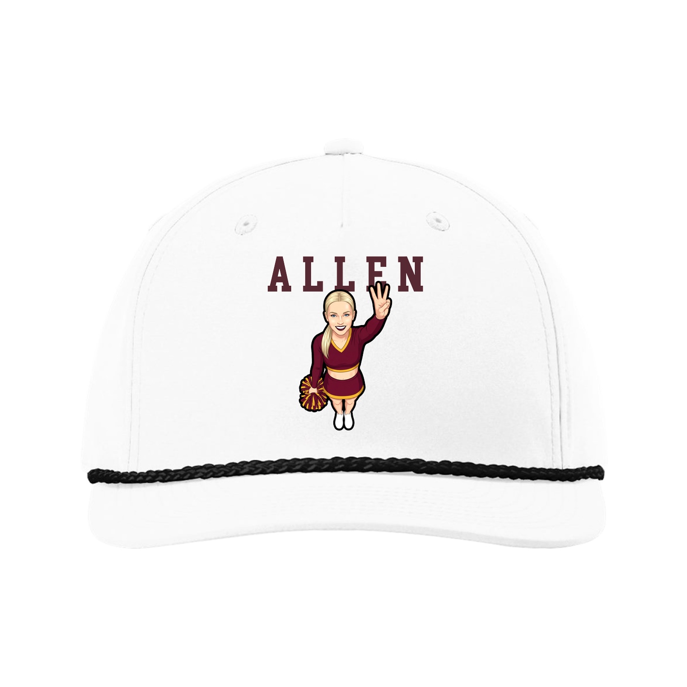 Five-Panel Classic Rope Cap — Shirsey in White