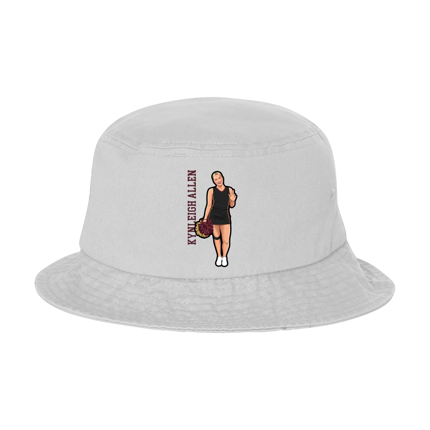 Bucket Cap — Name Vertical in White