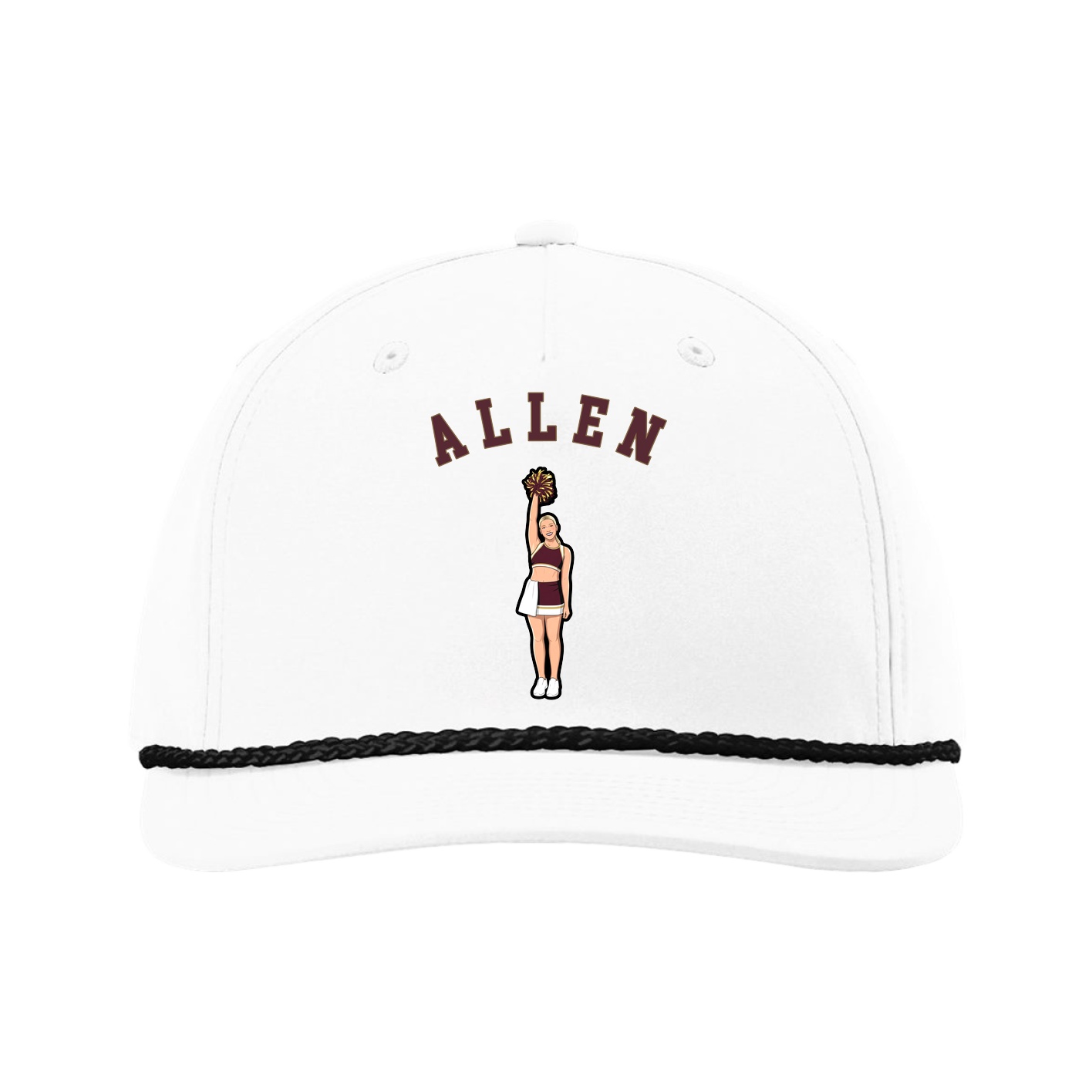 Five-Panel Classic Rope Cap — Shirsey Arch in White