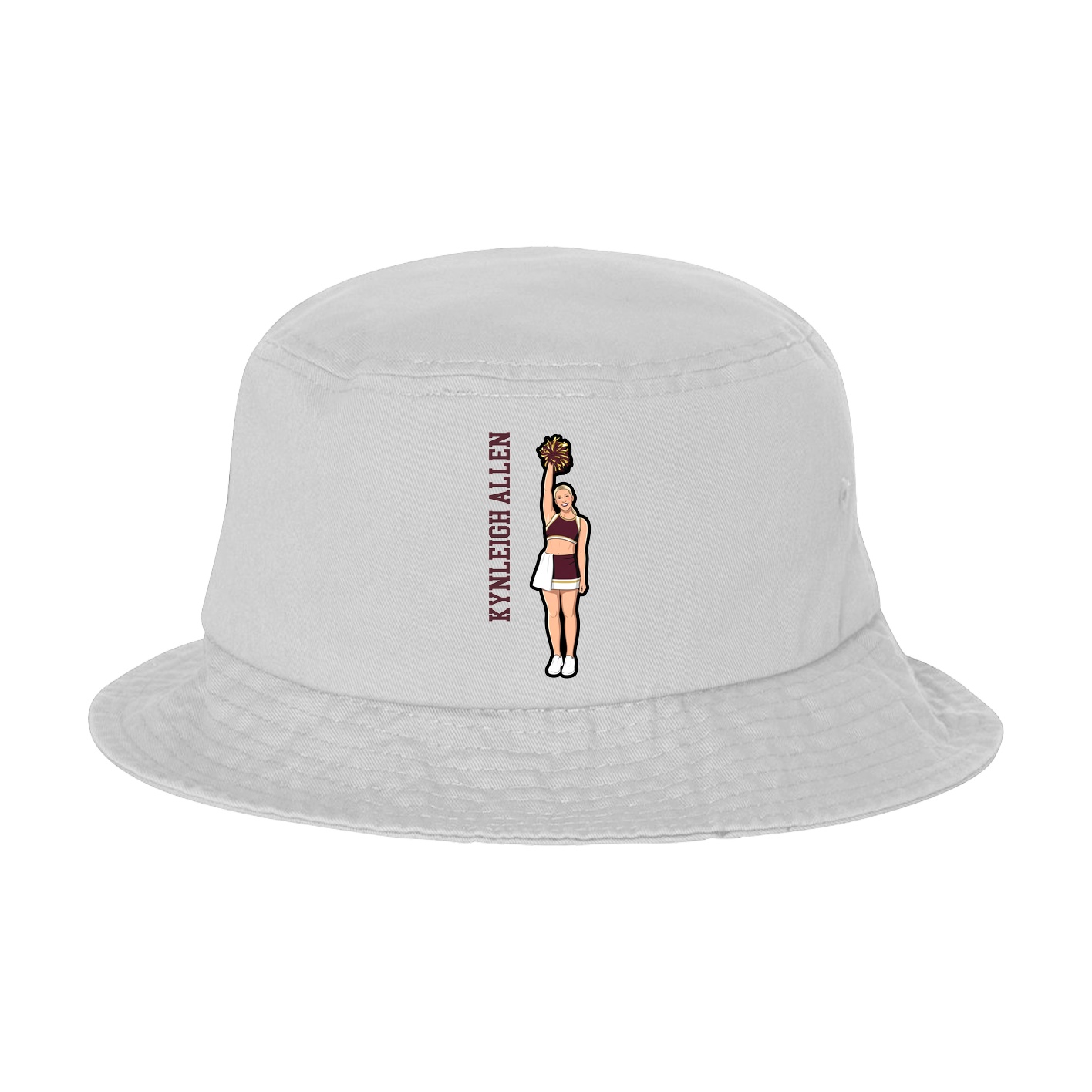 Bucket Cap — Name Vertical in White