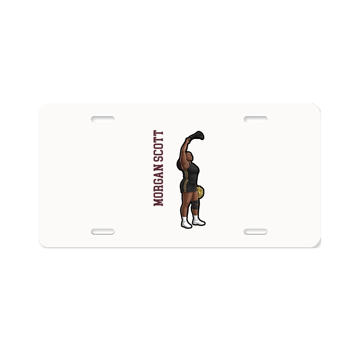License Plate — Name Vertical in Classic