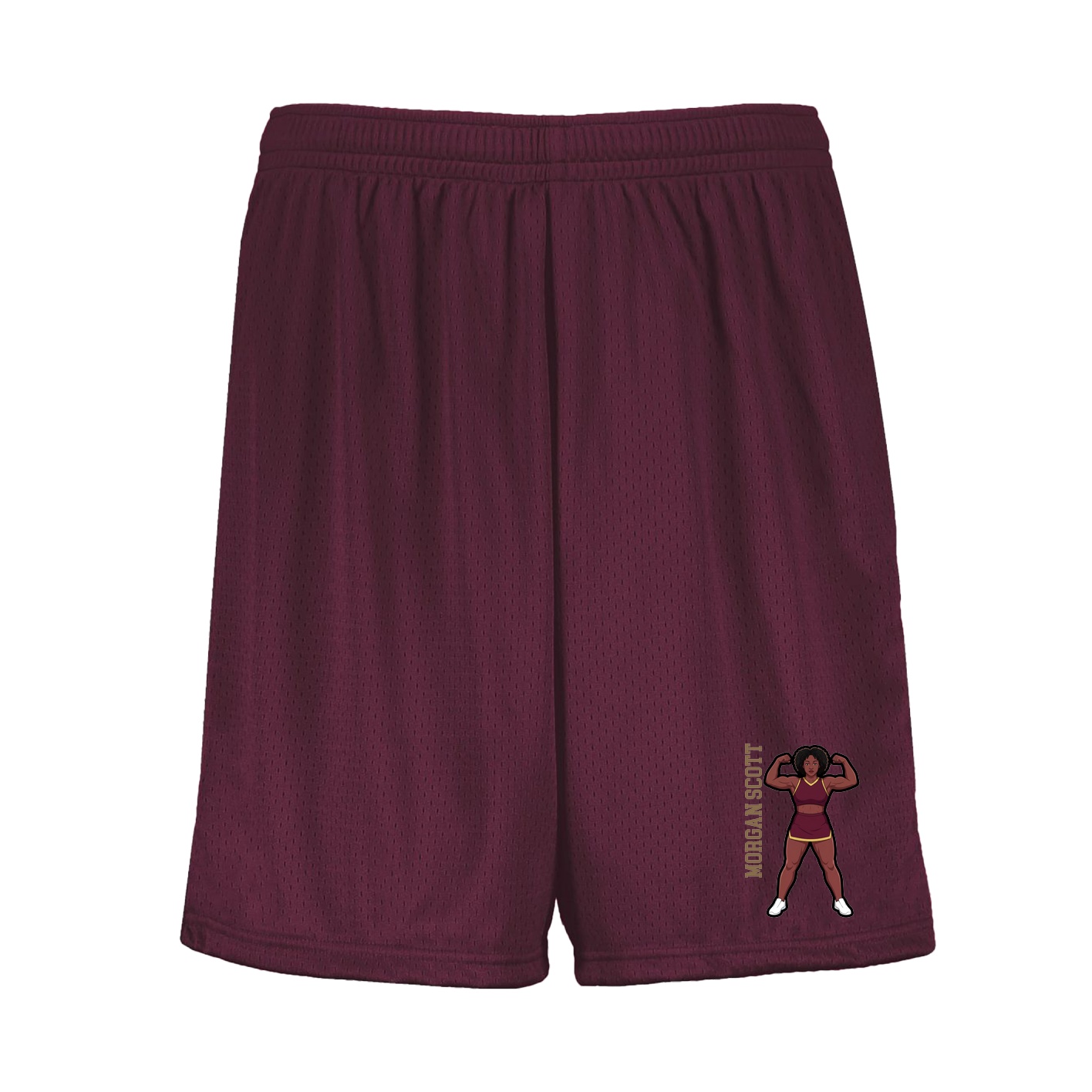 Shorts — Name Vertical in Maroon