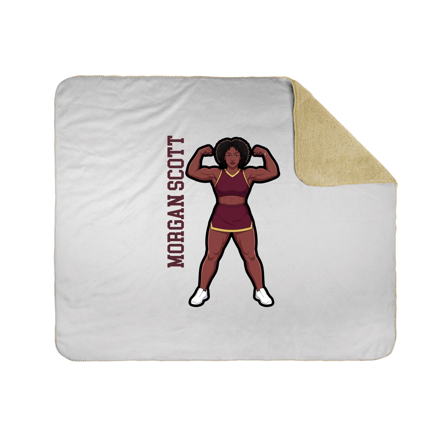 Throw Blanket — Name Vertical in White