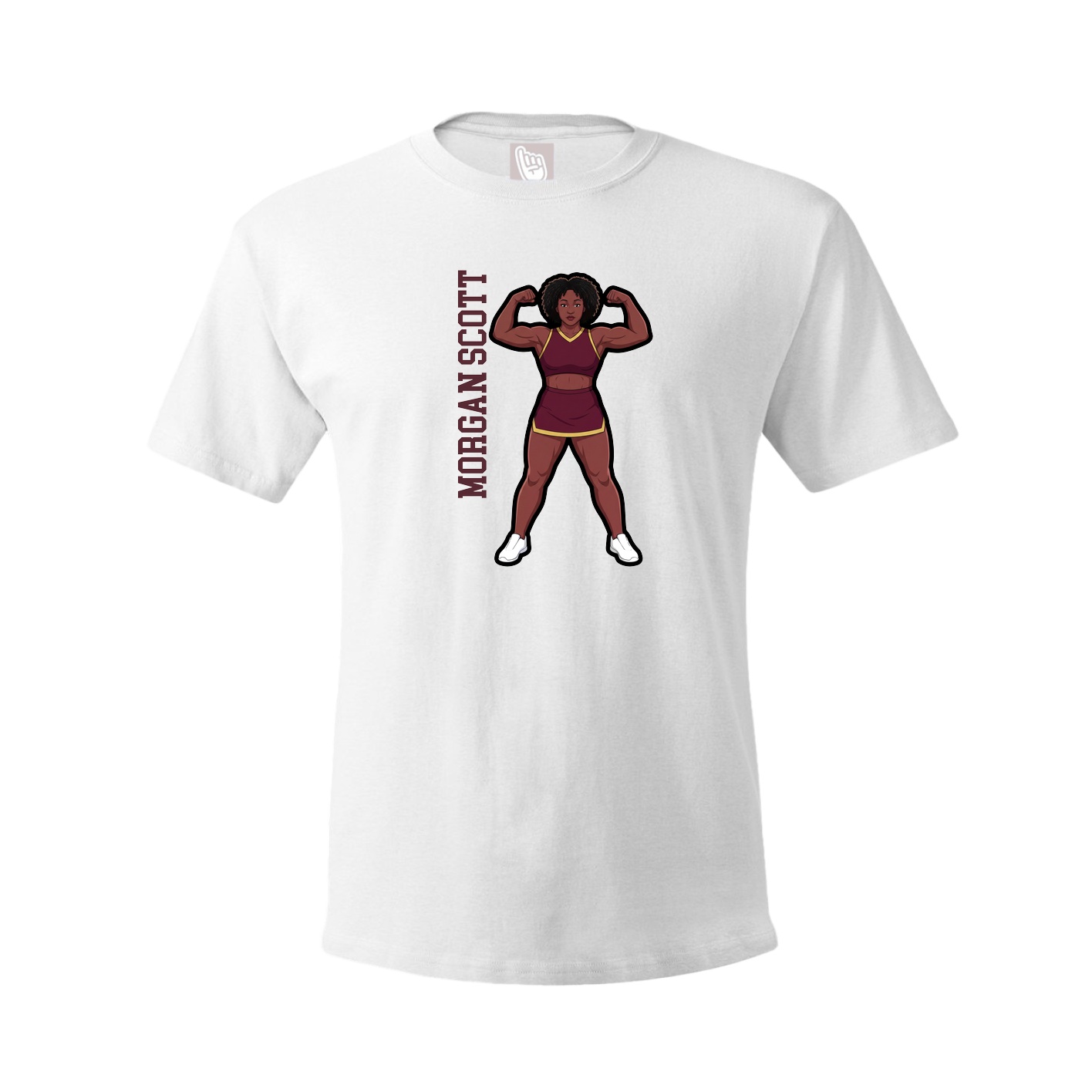 Youth Tee — Name Vertical in White
