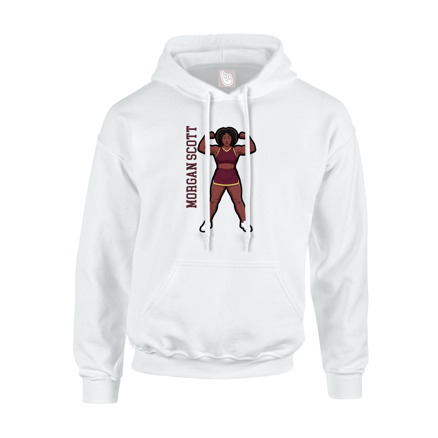 Youth Hoodie — Name Vertical in White