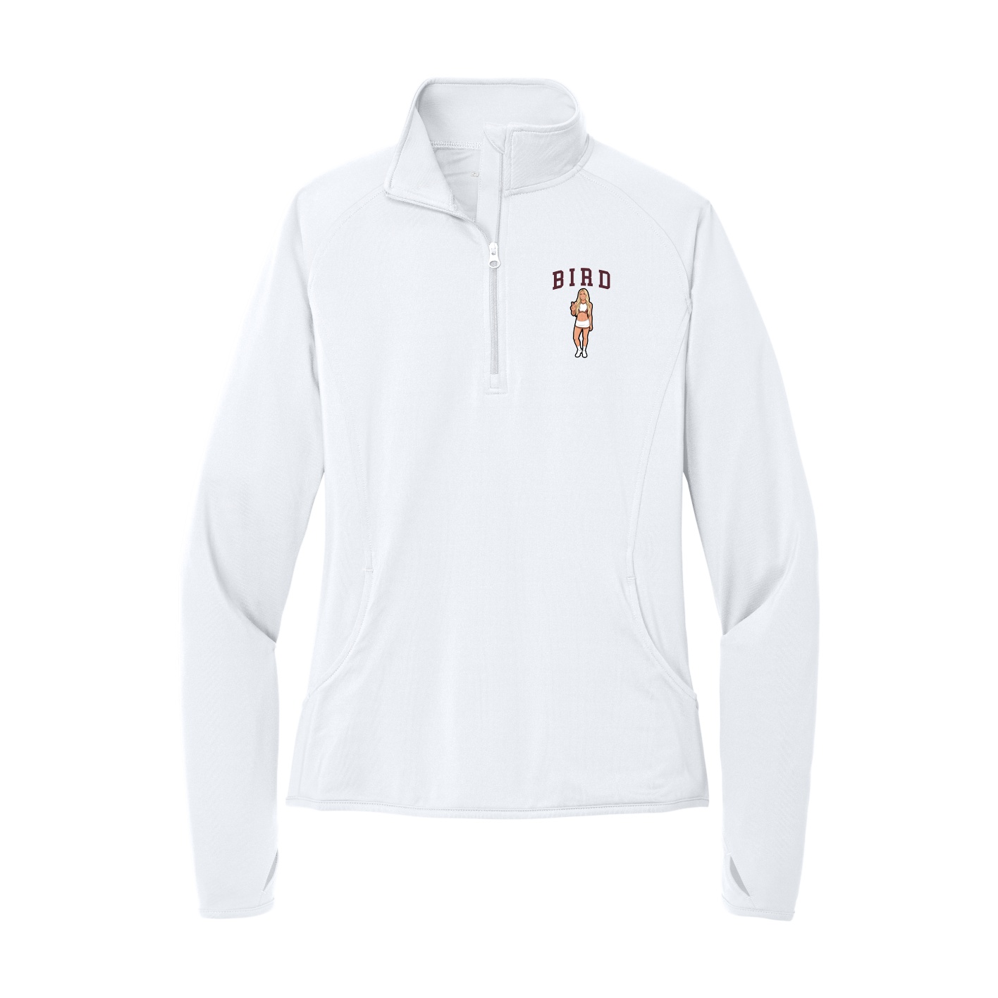 Women's Q-Zip Pullover — Shirsey in White