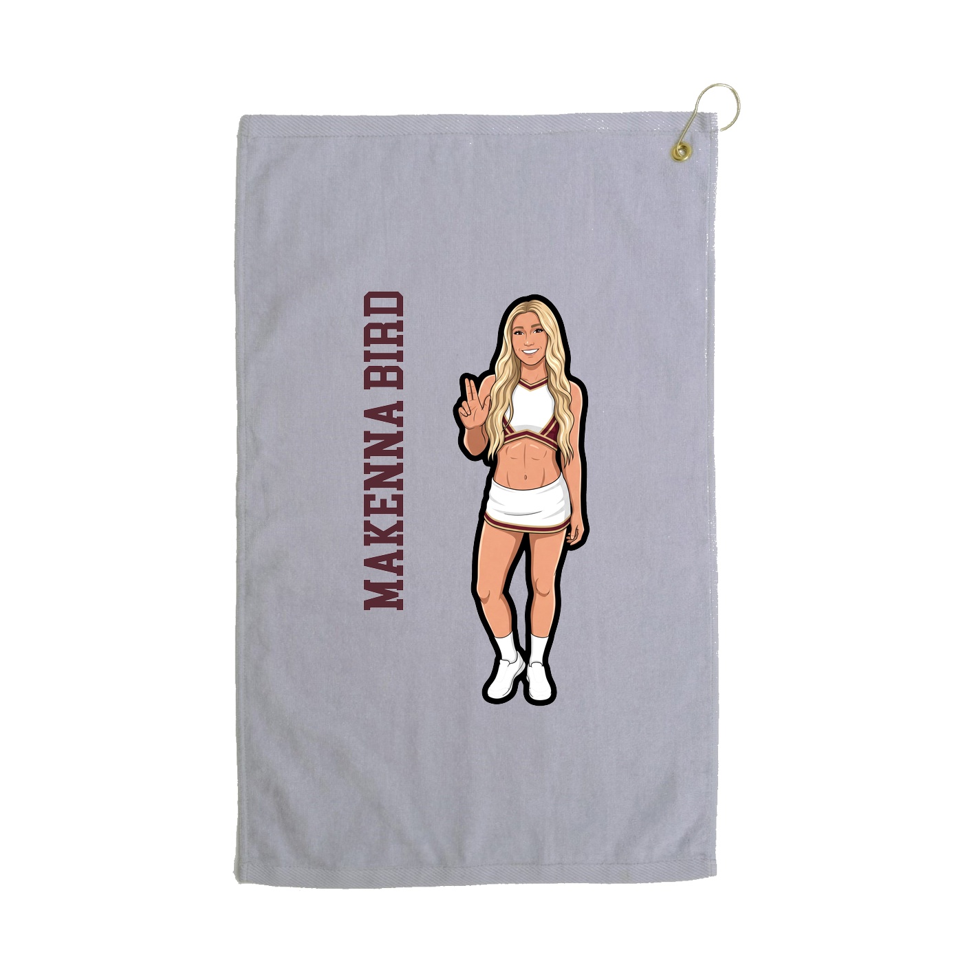 Golf Towel — Name Vertical in Grey
