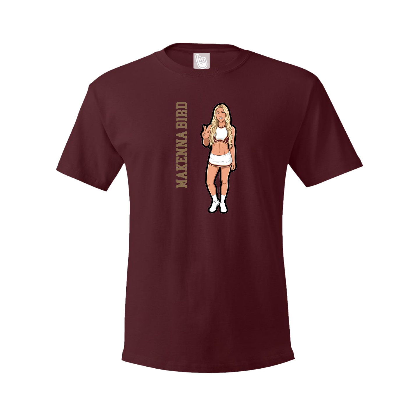 Tee — Name Vertical in Maroon