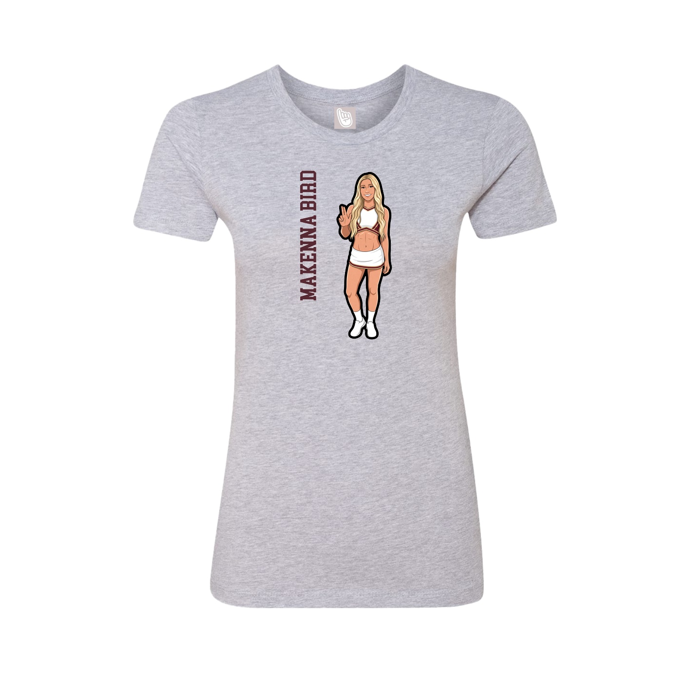 Womens Tee — Name Vertical in Grey