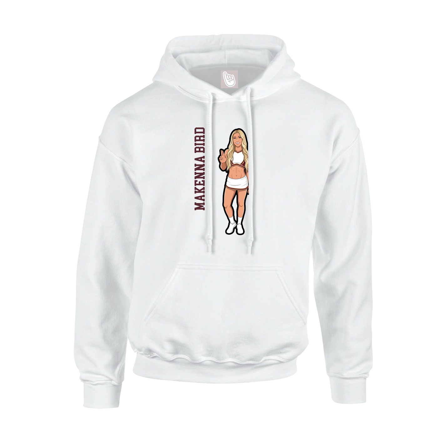 Hoodie — Name Vertical in White