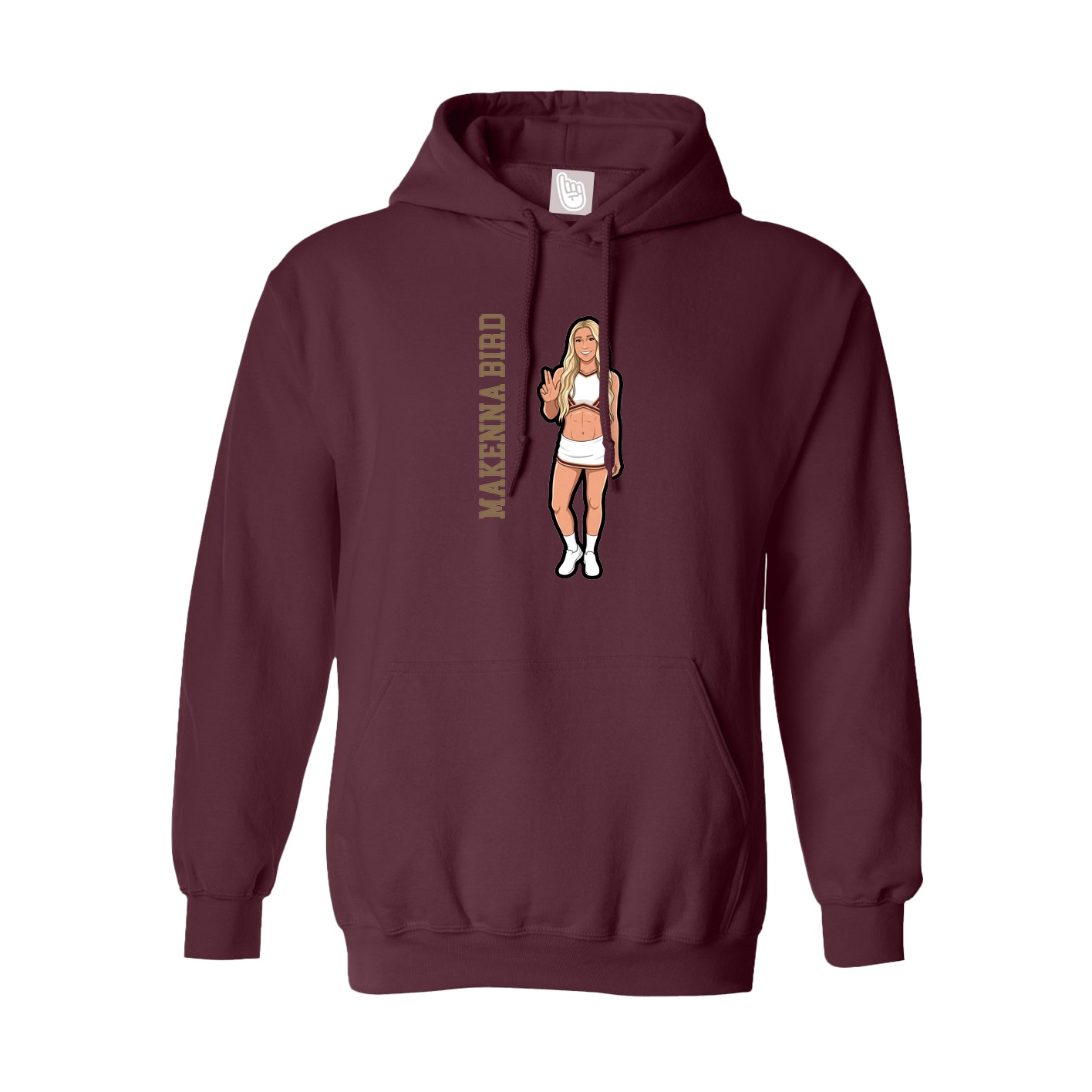 Youth Hoodie — Name Vertical in Maroon