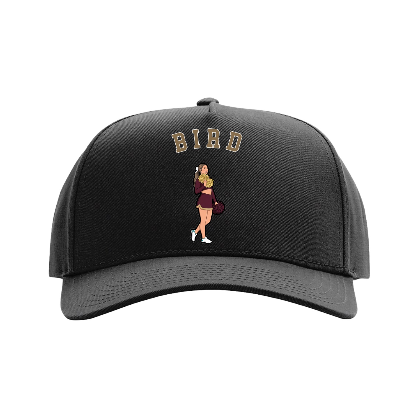 Full Fabric Five-Panel Champ Cap — Shirsey Arch in Black