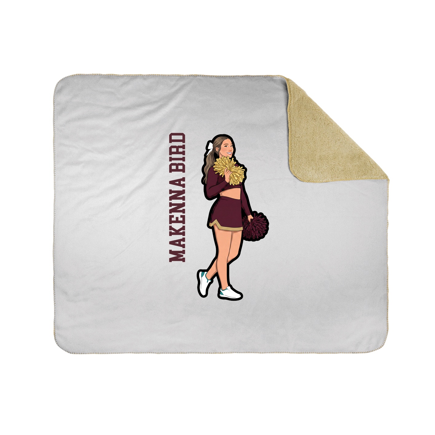 Throw Blanket — Name Vertical in White