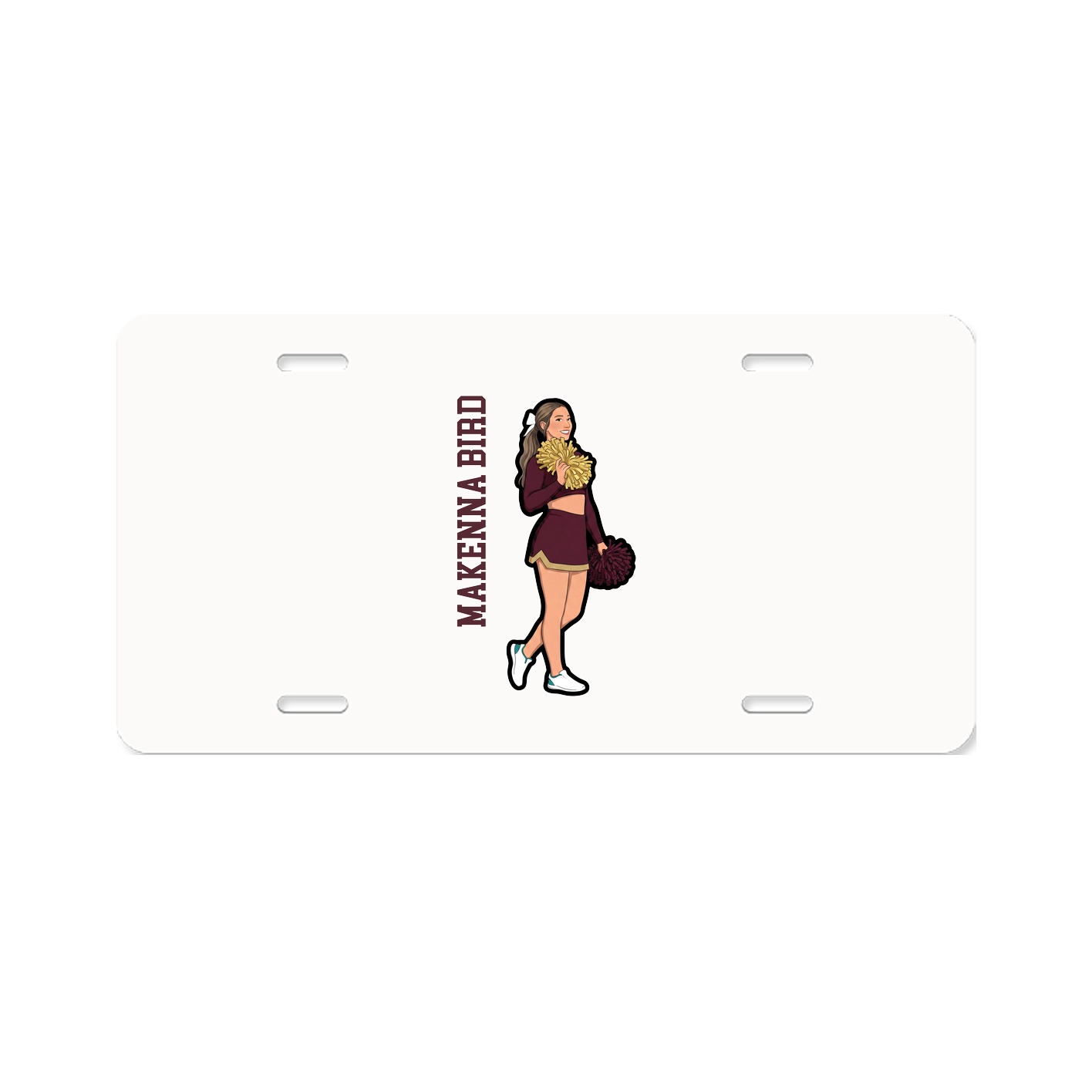 License Plate — Name Vertical in Classic