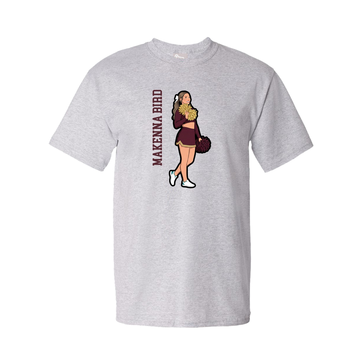 Tee — Name Vertical in Grey