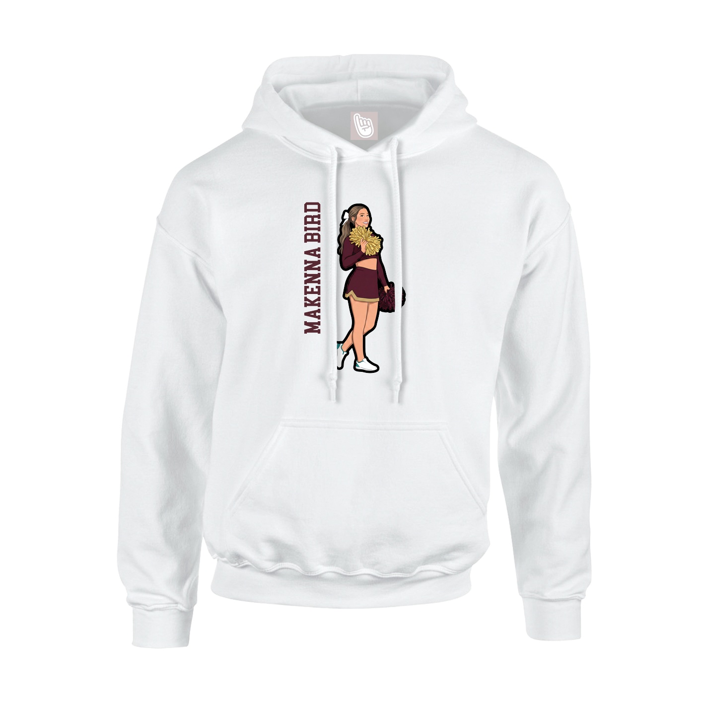 Hoodie — Name Vertical in White
