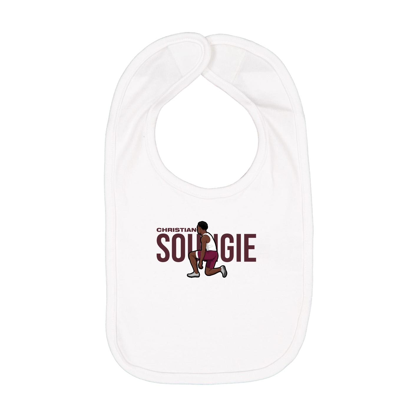 Infant Bib — Player Name in White