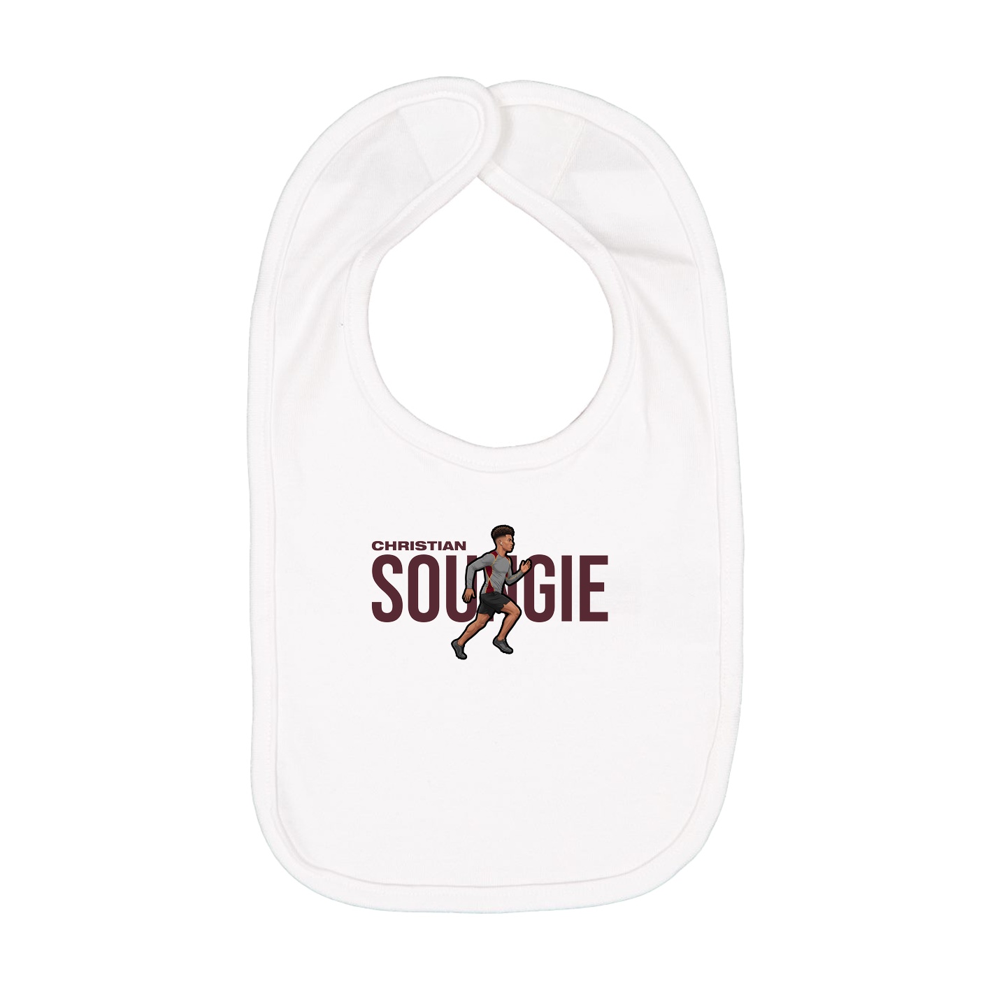 Infant Bib — Player Name in White