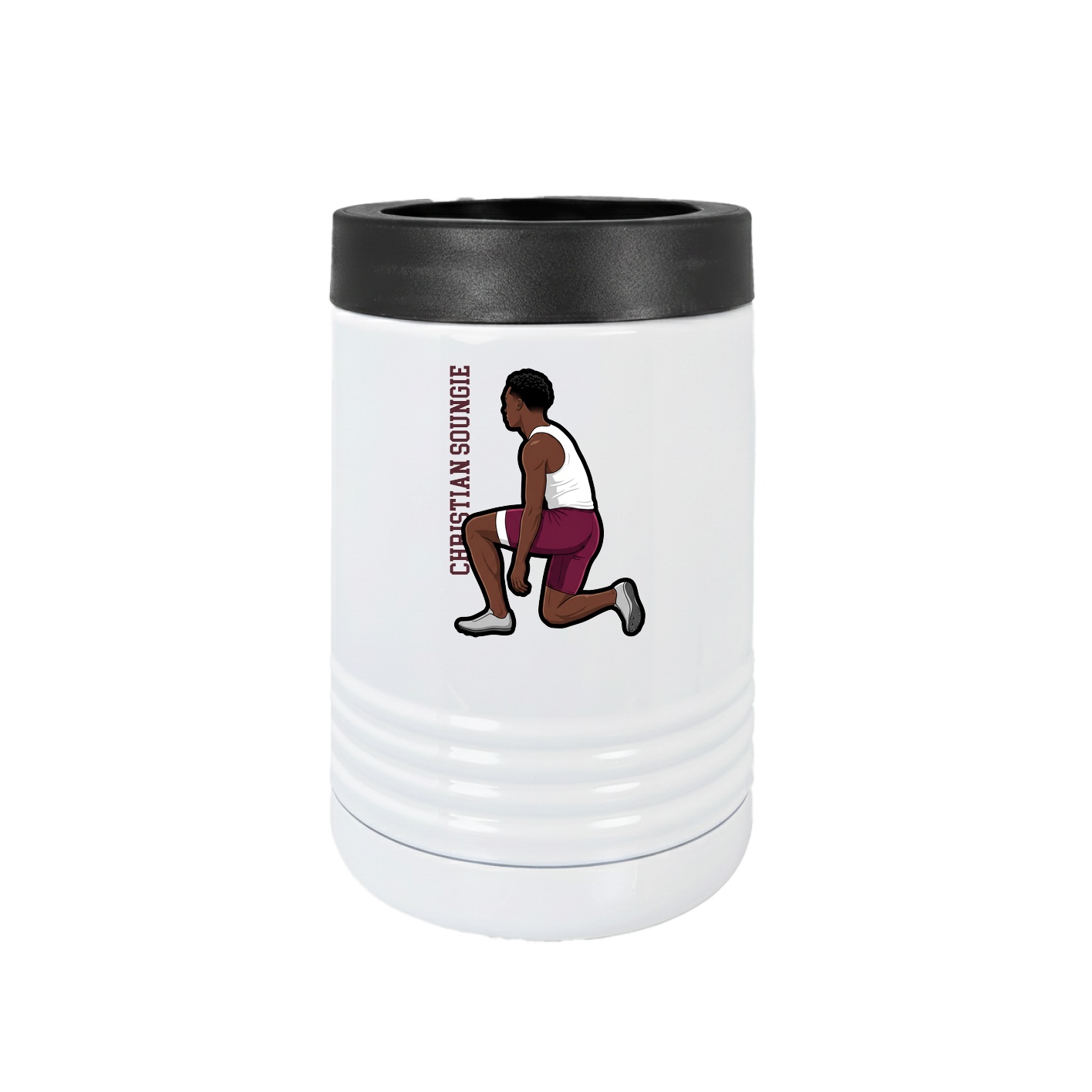 Beverage Holder — Name Vertical in White