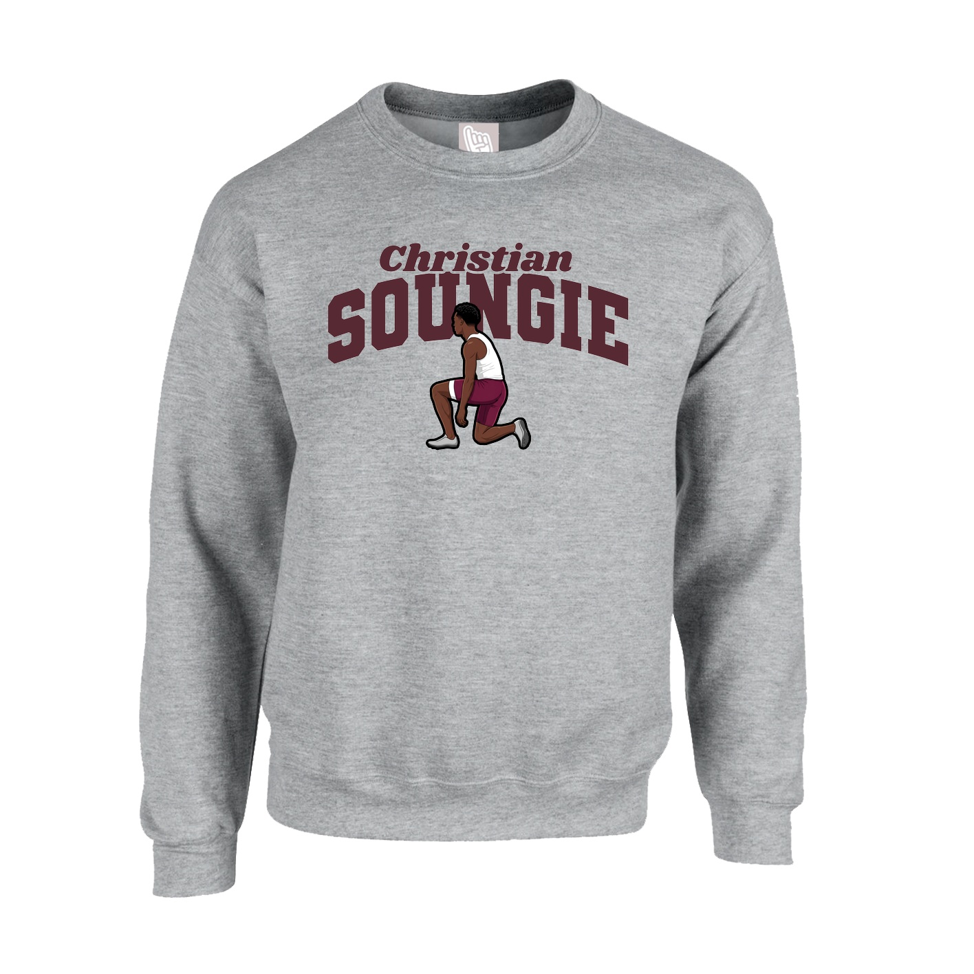 Fleece Crew — Signature Arch in Grey